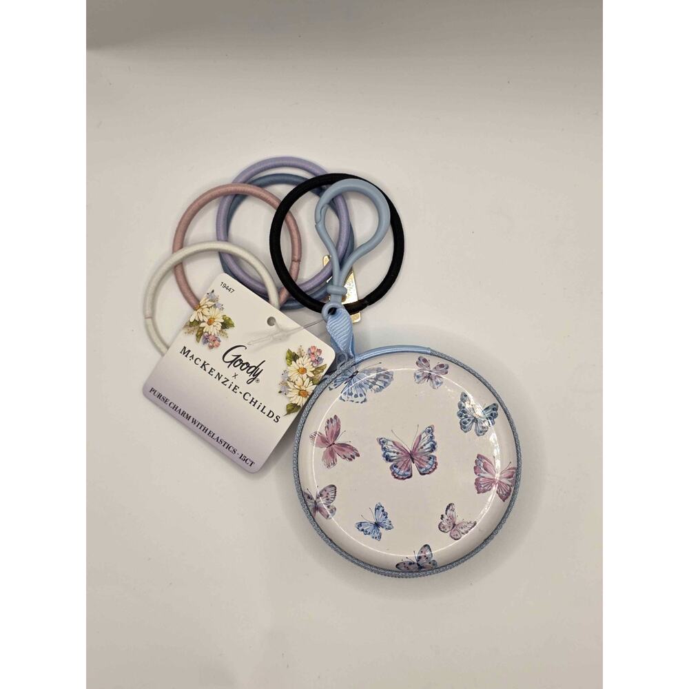 Goody X Mackenzie Childs BLUE‎ Butterfly Purse Charm With Elastics-15 Ct